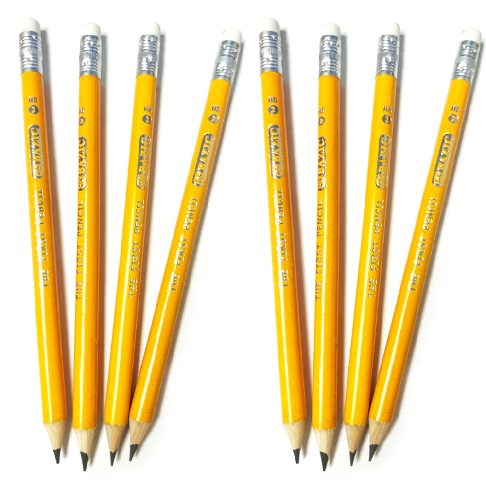 8 PC Premium Jumbo Yellow Pencils The First Wooden School Supplies Arts  Crafts | eBay