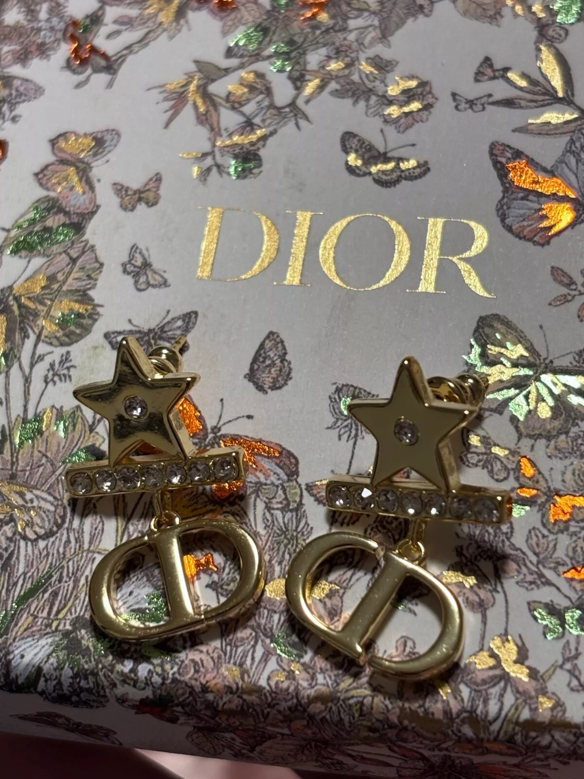 Boucles d'oreilles Dior Start couleur or / boite, dust bag inclus 