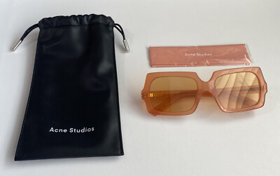 Acne Studios George Rectangular Frame Sunglasses - Orange Acetate
