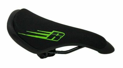 BMX Fahrradsattel 'R' schwarz grün Vintage Retro Old School gepolsterter Sattelsitz