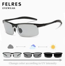 Polarized Photochromic Metal Sunglasses For Men Driving Fishing Glasses UV400
