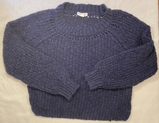 AEROPOSTALE Womens Multi Knit Crew Neck Blue Sweater Shirt Winter Designer 8976