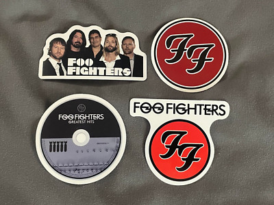 Lot (4) FOO FIGHTERS 1 1/2'' to 3'' Band Logo Stickers DAVE Grohl FAST! FREE SHIP!