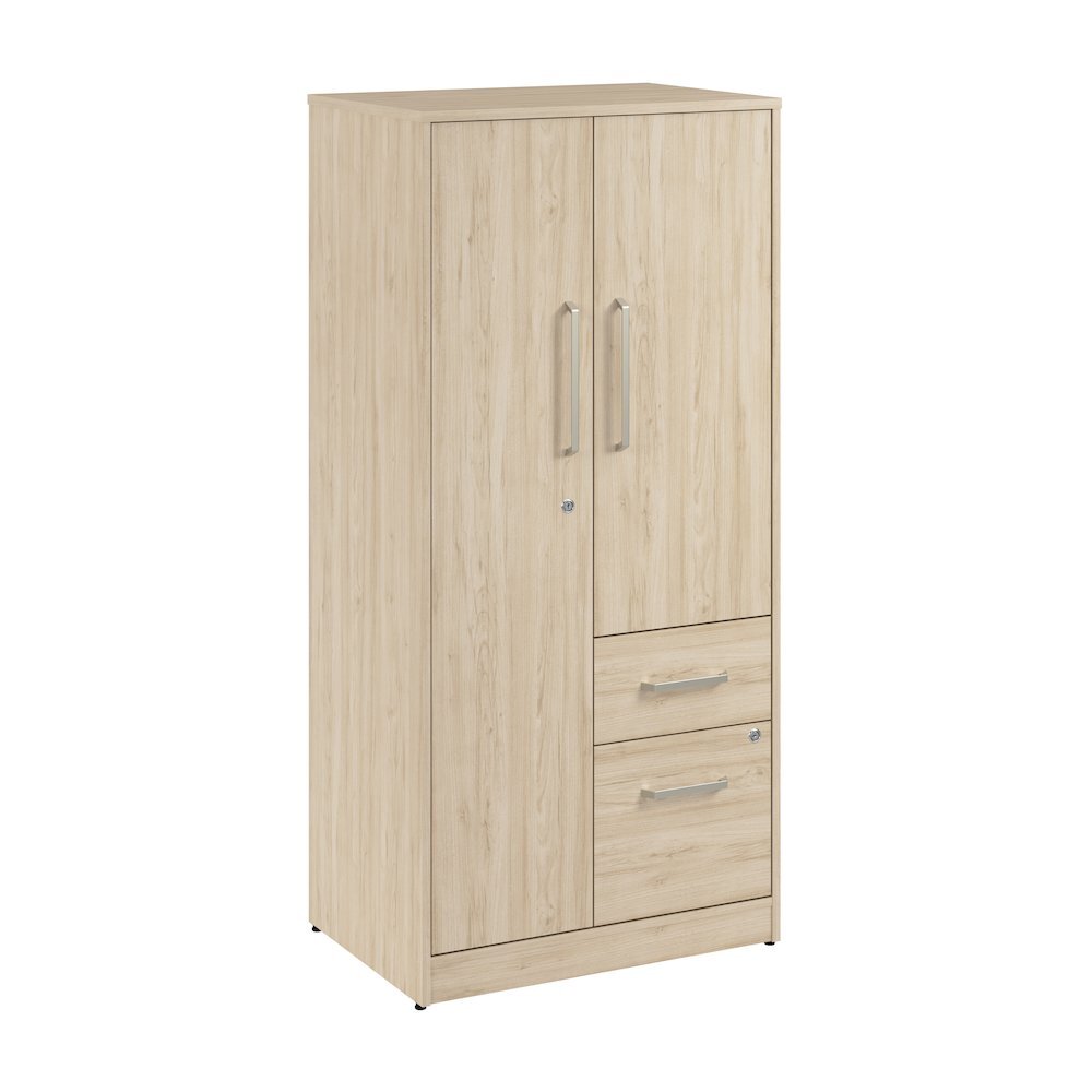 Vista Wardrobe Cabinet with Drawers in Natural Elm-image