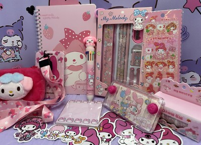MY MELODY Sanrio Schreibwaren Schlüsselband Notizbuch Gel Stift Zappeln Spielzeug Aufkleber Kawaii