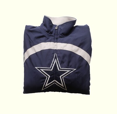 NFL REEBOK DALLAS COWBOY FOOTBALL VTG Y2K 90s BLUE STAR JACKET MENs SZ S 2008