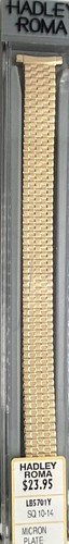 HADLEY ROMA EXPANSION Ladies Watch Band Micron Plate Gold 10-14mm Lug Curved End - Picture 3 of 6