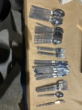 VTG Interpur Japan Stainless Steel Flatware Mexicaly Rose 47 Assorted Pieces Lot