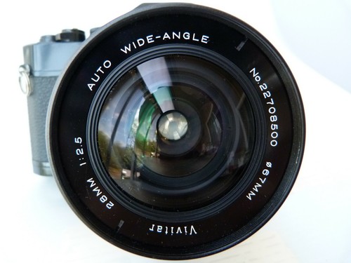VINTAGE 1976 Nikkormat EL Camera Black, VIVITAR Auto Wide 28/2.5 lens.READ - Picture 4 of 12