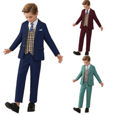 Boy  s Dresswear Suit Set Formal Wedding Tuxedo Jackets Pants Slim Fit Two Pieces