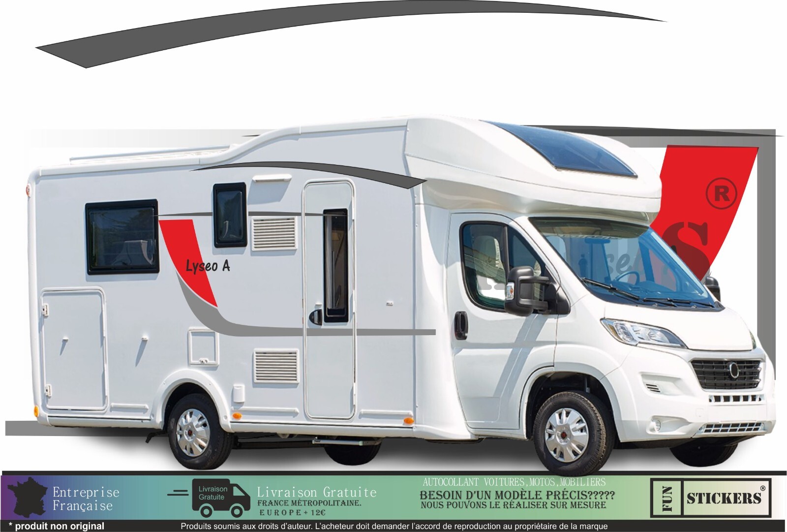 Stickers pour camping car et caravane style LYSEO stickers decals auto
