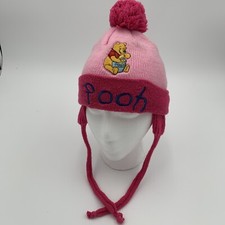 Disney Pooh Pink Infant Beanie Winnie The Pooh Pompom Ear Flaps