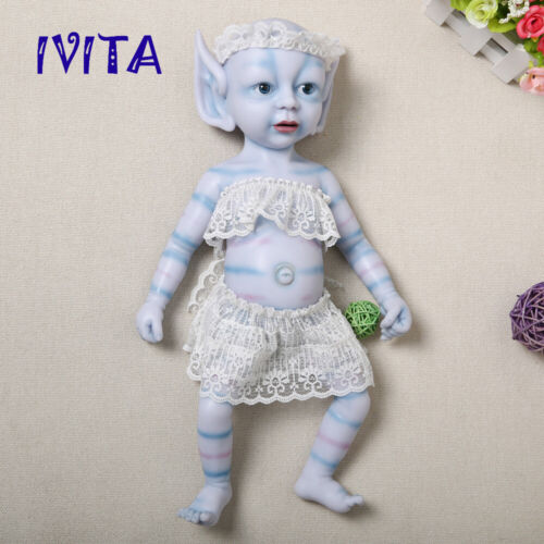 IVITA 18'' Floppy Silicone Reborn Doll Lifelike Elf Baby Girl Handmade Doll Gift - Afbeelding 1 van 12