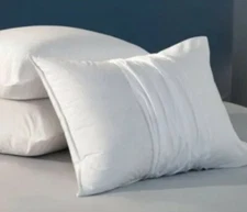 2pk Hollander Queen Size Pillow Protector Cover Case 30x20" Zippered White