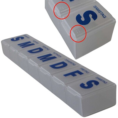 Tablettenbox Pillendose XL Pillenbox Medikamentenbox 7 Tage 1 Woche große Fächer