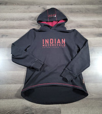 Indian Motorcycle Hoodie Pullover Sweatshirt Small Black Womens Long Sleeve