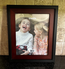 NEW Uniek Black  Walnut Wood Two 2 Tone 8x10" Photo Picture Frame Heavy Duty 