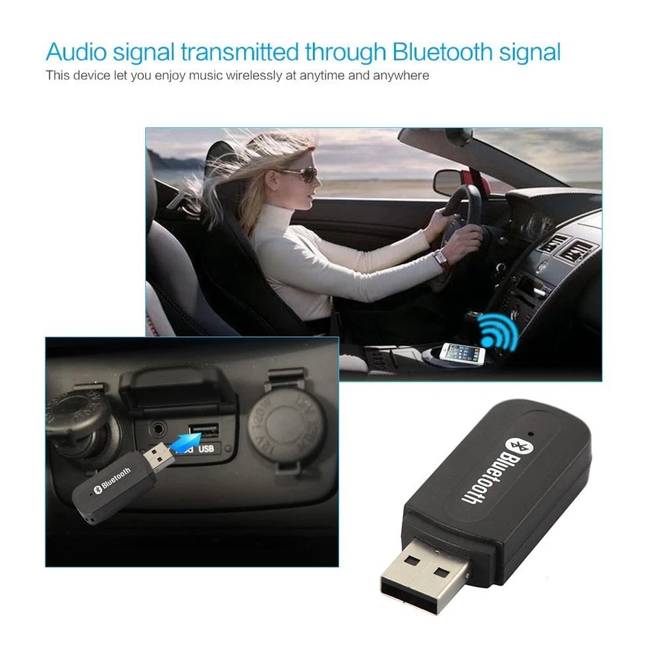 USB Music Stereo Wireless Audio Transmit Receiver Adapter for Home Car Speaker - Image 2 of 4