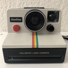 Vintage Original Polaroid SX-70 OneStep White Rainbow Stripe Land Camera