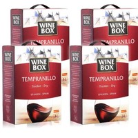 Wine Box Tempranillo, Trocken, Bag-In-Box, Sortenreines Weinpaket (4X3,0L)