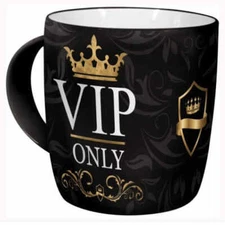 VIP Only Ceramic Black & Gold Licensed Mug with BONUS GIFT BOX - Nostalgic Art