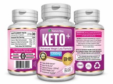 2X KETO BHB 1200mg PURE Ketone FAT BURNER Weight Loss Diet Pills Ketosis