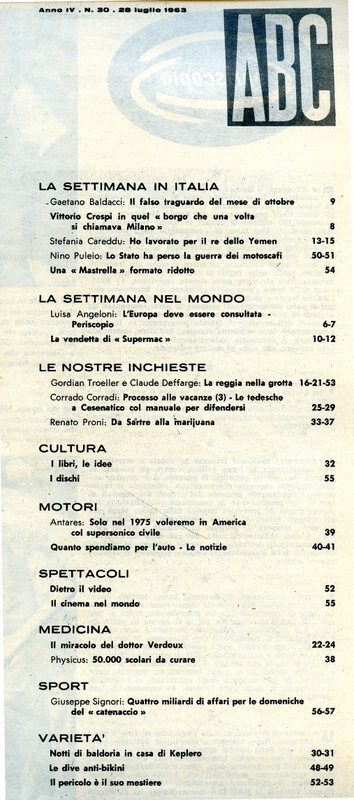 ABC N°30/ 28/LUG/1963* YLIA SUCHENEK* Da Sartre alla marijana