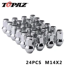 24PCS REPLACEMNT SOLID LUG NUTS 14X2 THREAD CHROME FIT FORD F-150 EXPEDITION
