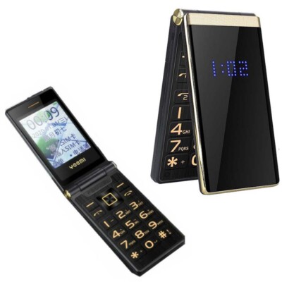 Unlocked Flip Big Screen 2.8'' Display Dual Sim Metal Body Cell Phone