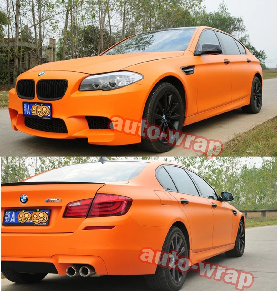 Optional Flat Entire Car Matte Finish Vinyl Wrap Film Sheet Sticker Decal Orange - Imagen 4 de 4
