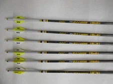 6 Gold Tip Hunter Pro 300 Carbon Arrows Custom White Dip Crest/Blazer Vane