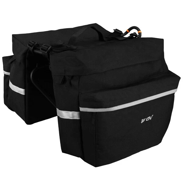 BV Bike Pannier Bags Bicycle Rear Carrier Rack Seat Trunk Storage Saddle Bag 26L - Image 2 of 4