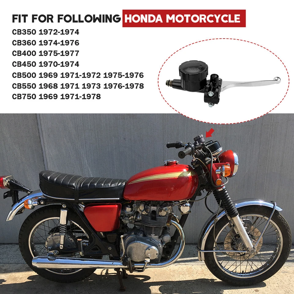 Cilindro maestro de freno delantero 5/8 diámetro para Honda CB350 360 400 450 CB500 CB550 750 Foto 2 de 4