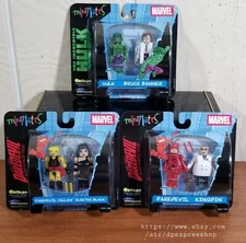 Marvel MINIMATES Hulk/Bruce Banner, Daredevil/Kingpin, Yellow Daredevil/Elektra