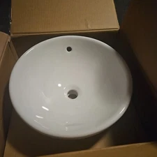 Glacier Bay Zale 16 in. Round Vitreous China Vessel Sink in White