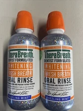 Therabreath Whitening Fresh Breath Oral Rinse Dazzling Mint 16 Oz Exp 09/26 2 PK