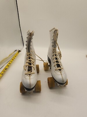 Vtg Womens White Lace Roller Skates Sz 5 Sure Grip Super X3 
