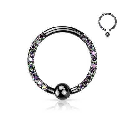 Anneau De Piercing CBR En Titane G23 Avec Strass Blancs - Oreille Ou Septum - Neuf Avec étiquettes