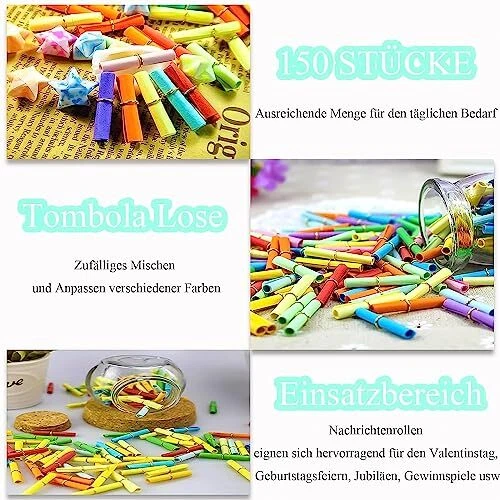 Lose Tombola 150 St Bunt Gemischt Tombola Lose Lose zum Selber Beschriften B... - Bild 3 von 7