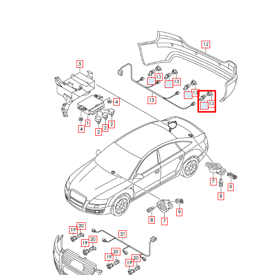 Audi Q7 Tt 8j Parking Assist Distance Control Aid Sensor Pdc 3c0919275p Oem For Sale Online Ebay