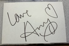 Stunning Amy Winehouse Signed 6x4” Index Card with Life Time Gaurantee COA