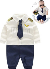 Baby Pilot for Boys Girls Halloween Uniform Cosplay Romper Costume Outfit