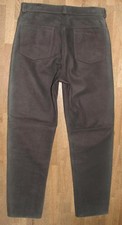 UNIKAT! Herren- LEDERJEANS / Nubuk- Lederhose in dunklem oliv-grün ca. W32 / L33