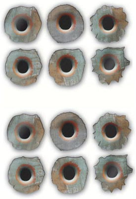 12er-Pack rostige Kugellochaufkleber, 4x4cm, wasserdichter Autoaufkleber für Sto