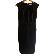 Calvin Klein Black Sheath Dress Cap Sleeve Business Work Office Size Small