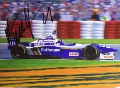Damon Hill Formula 1 hand signed 13x18 cm photo, autogram