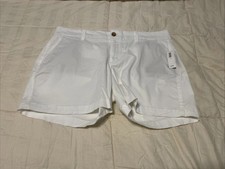 NWT Women's Old Navy Shorts Mid-Rise Bright White Cotton Blend Stretch SZ 12