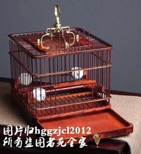 Real Chinese Rosewood Bird Cage Wooden Parrot Nest Home Keeping Pet Supplies