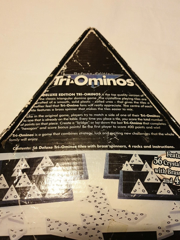 Tri ominos Classic DeLuxe Edition Pressman 2002 Family Game  1 Tile Missing  - Image 3 of 4