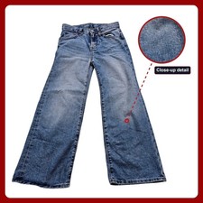 Old Navy Girls High Rise Baggy Wide Leg Jeans Medium Wash Size 12 Built-In Tough